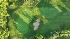 Guelph Lakes Golf Club hole 2 straight down view