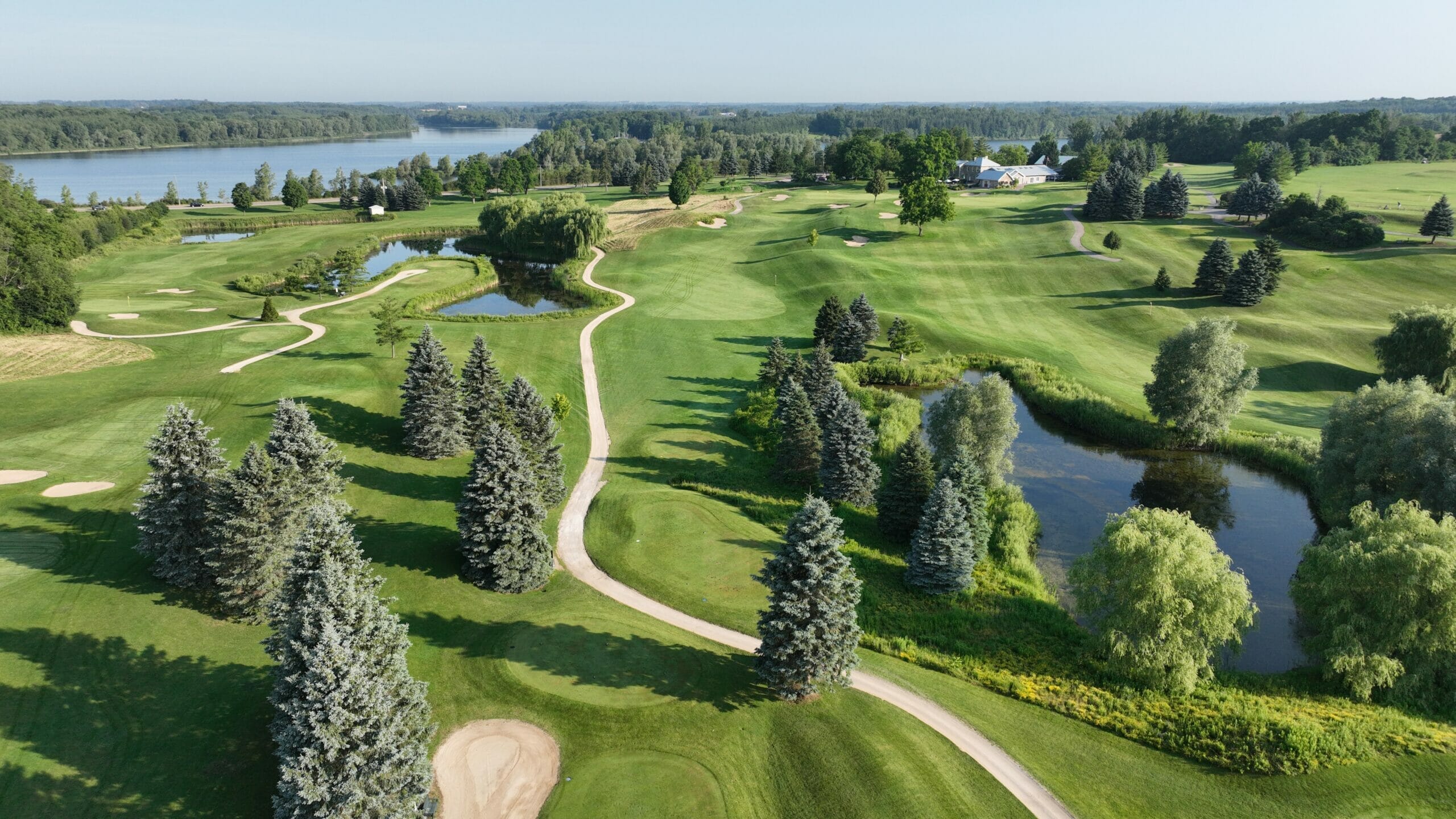 Guelph Lakes Golf Club hole 9 with view of Guelph Lake